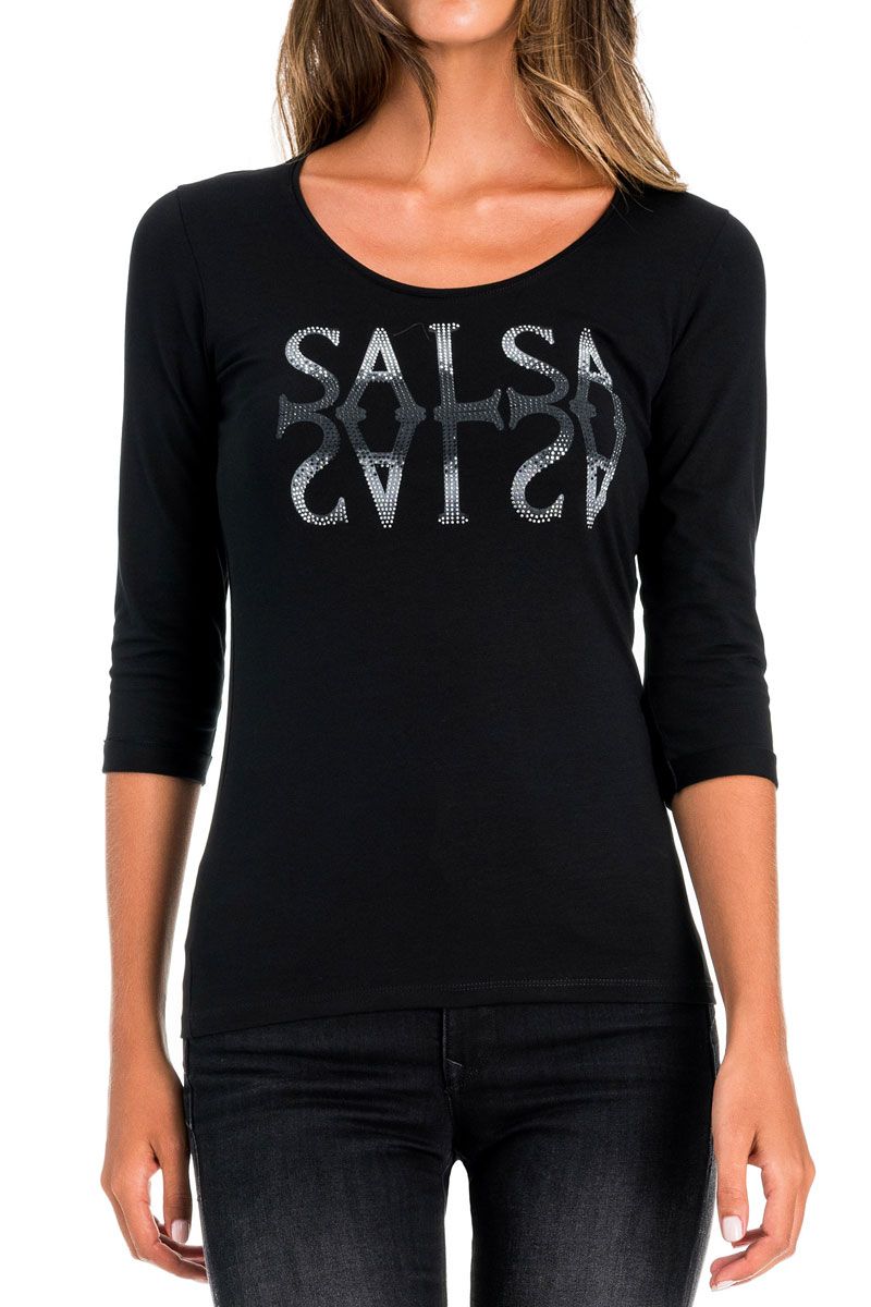 Pull Salsa Black Imprim Imajeans Fr